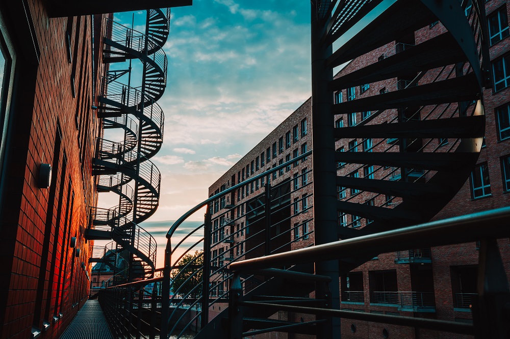 Spiral staircases in the old Warehouse District