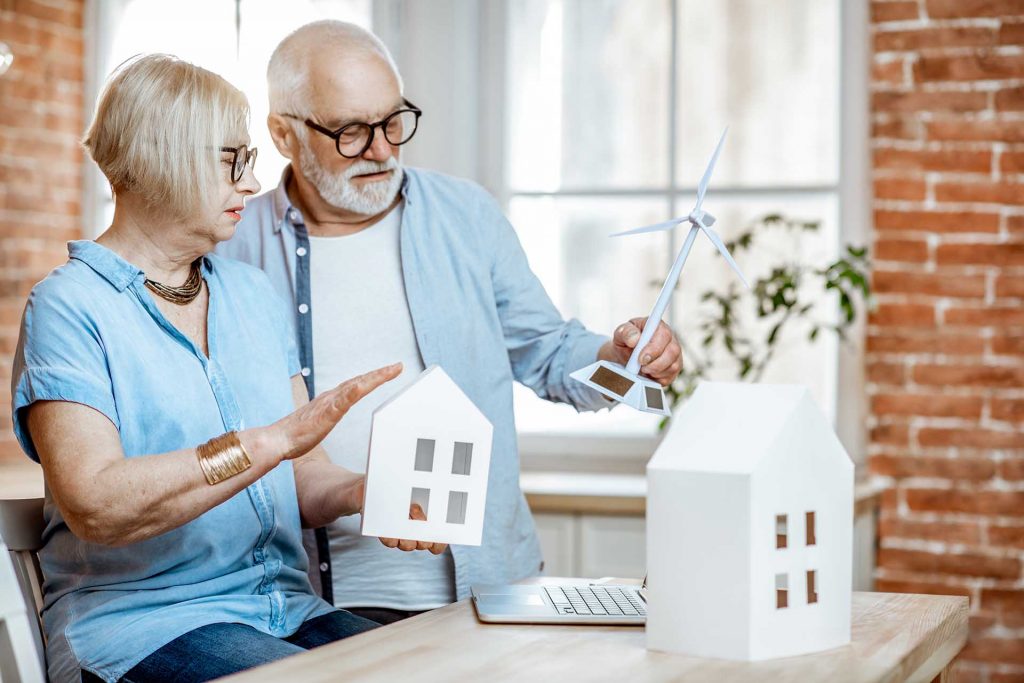 Couple looking at house plans