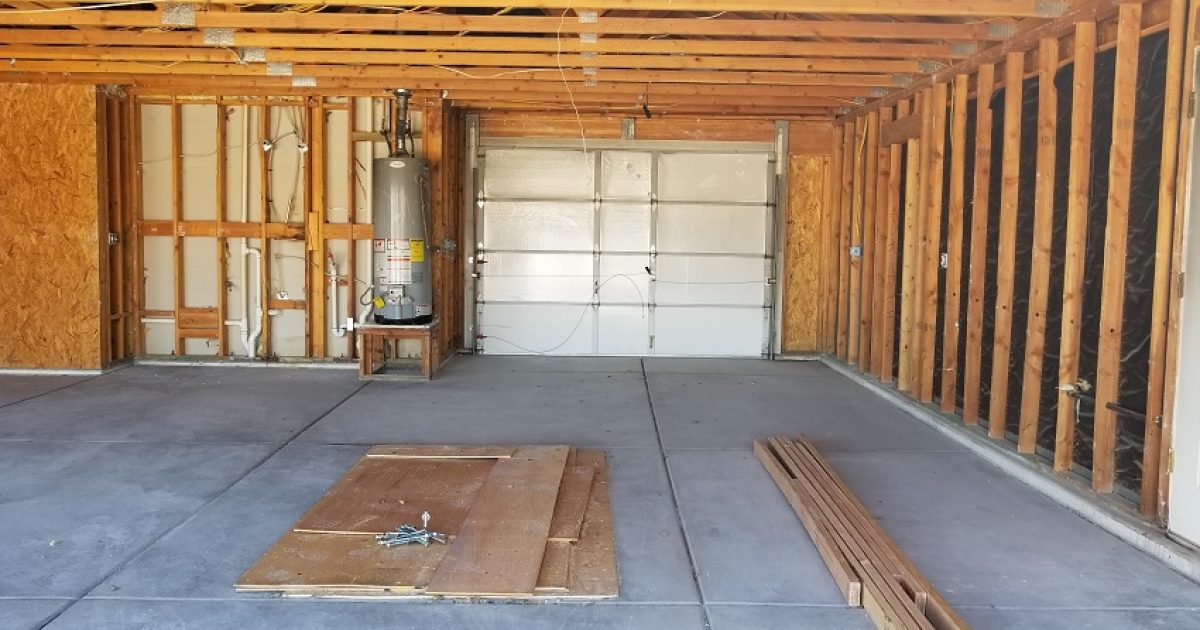 interior garage demolition after